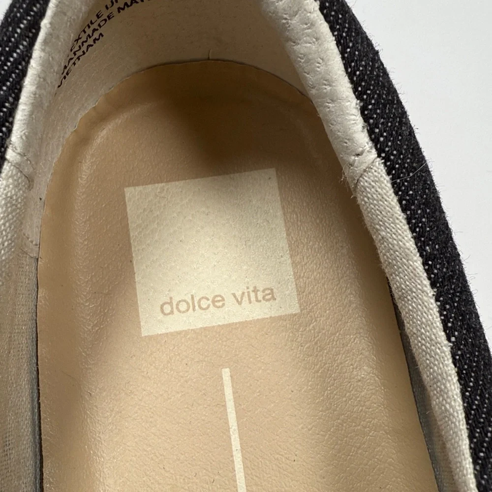 DOLCE VITA Saydi Slip-on Platform Sneaker In Ivory and Black Woven S-503 Sz 8.5